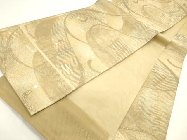浪平部屋　メルカリ便 平和屋着物＊夏物 六通柄袋帯 萩文 金銀糸 正絹 逸品 AAAX6145jh