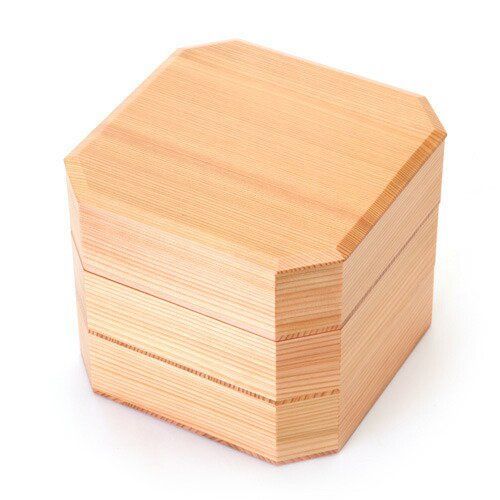 柴田慶信商店 秋田杉 曲げわっぱ 無塗装 白木 飯切 おひつ ハ寸 二段重