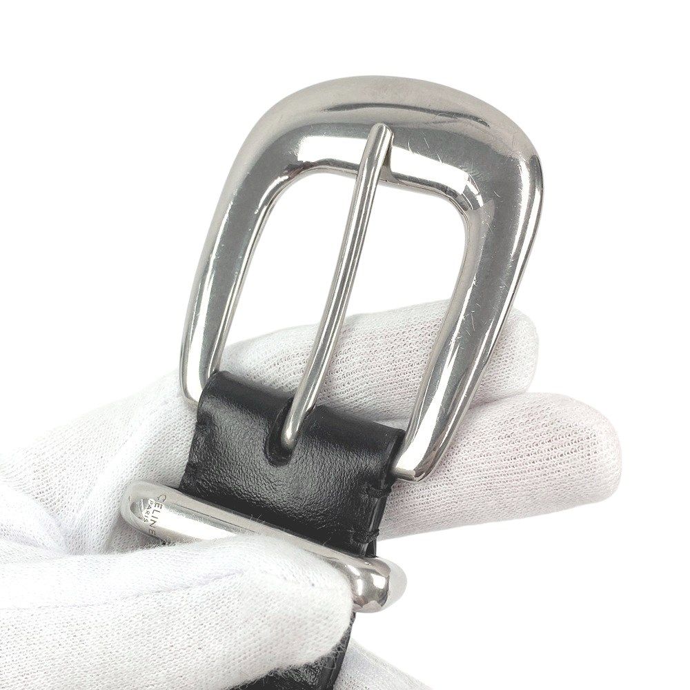 ◇SALE◇ □美品□ セリーヌ ウエスタンベルト ロゴ ブラック