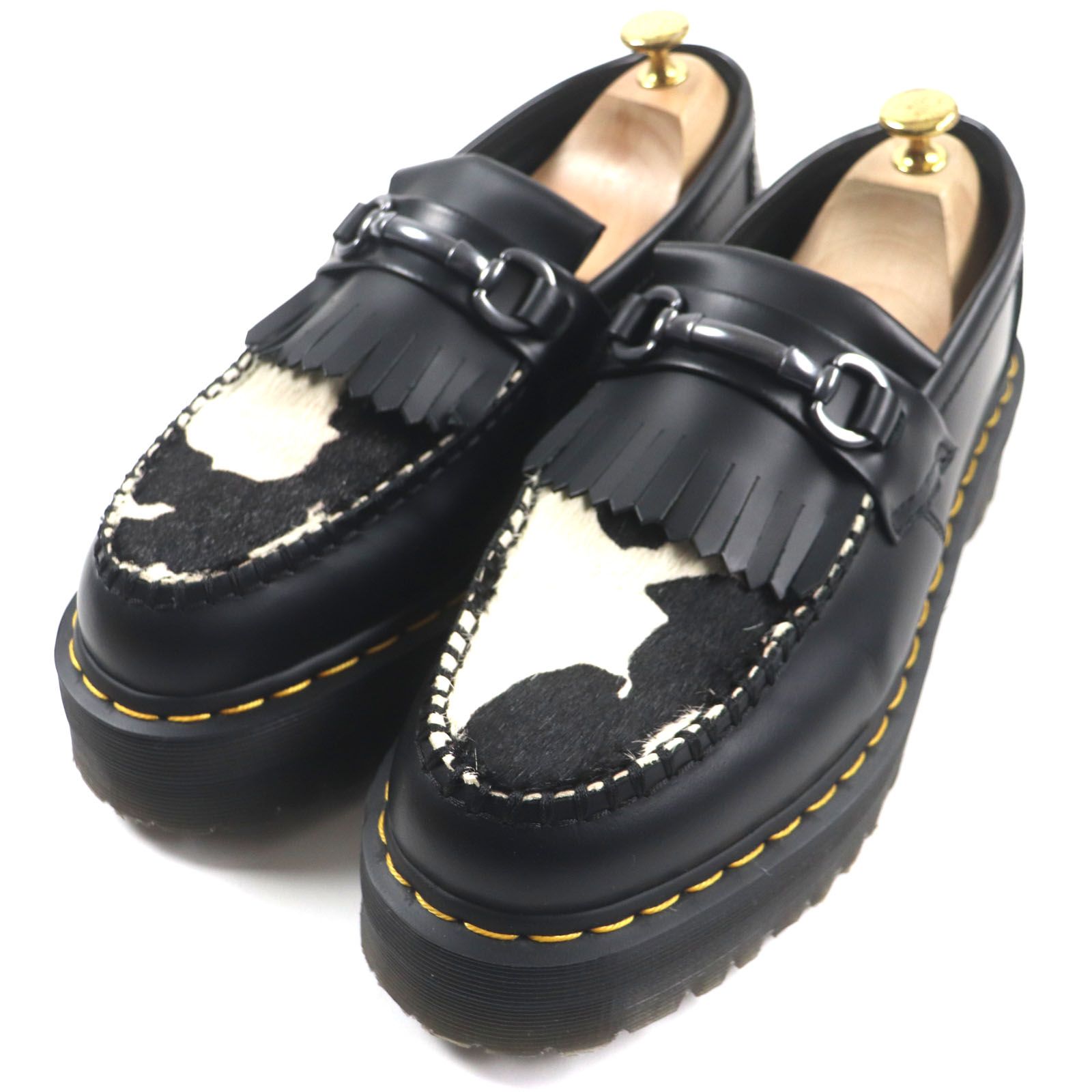 とある美容師の古着アカウント様専用ページ美品Dr.Martens ドクターマーチン Adrian Snaffle Quad タッセルキルト レザー ハラコ使い ローファー ブラック UK8 箱付き メンズ