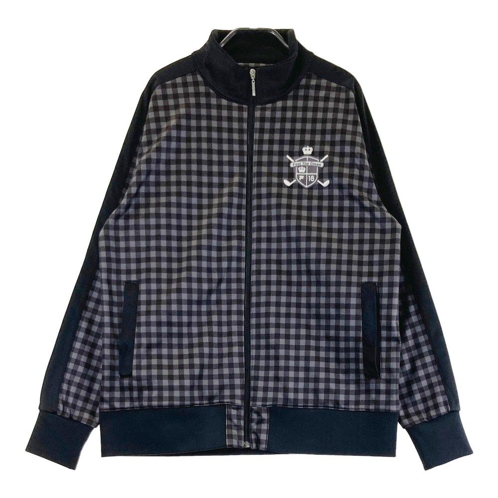 サイズ：LL FILA GOLF フィラゴルフ  裏起毛 ジップジャケット チェック柄 グレー系 [240101431613] ゴルフウェア メンズ ストスト サイズ：LL FILA GOLF フィラゴルフ 裏起毛 ジップジャケット