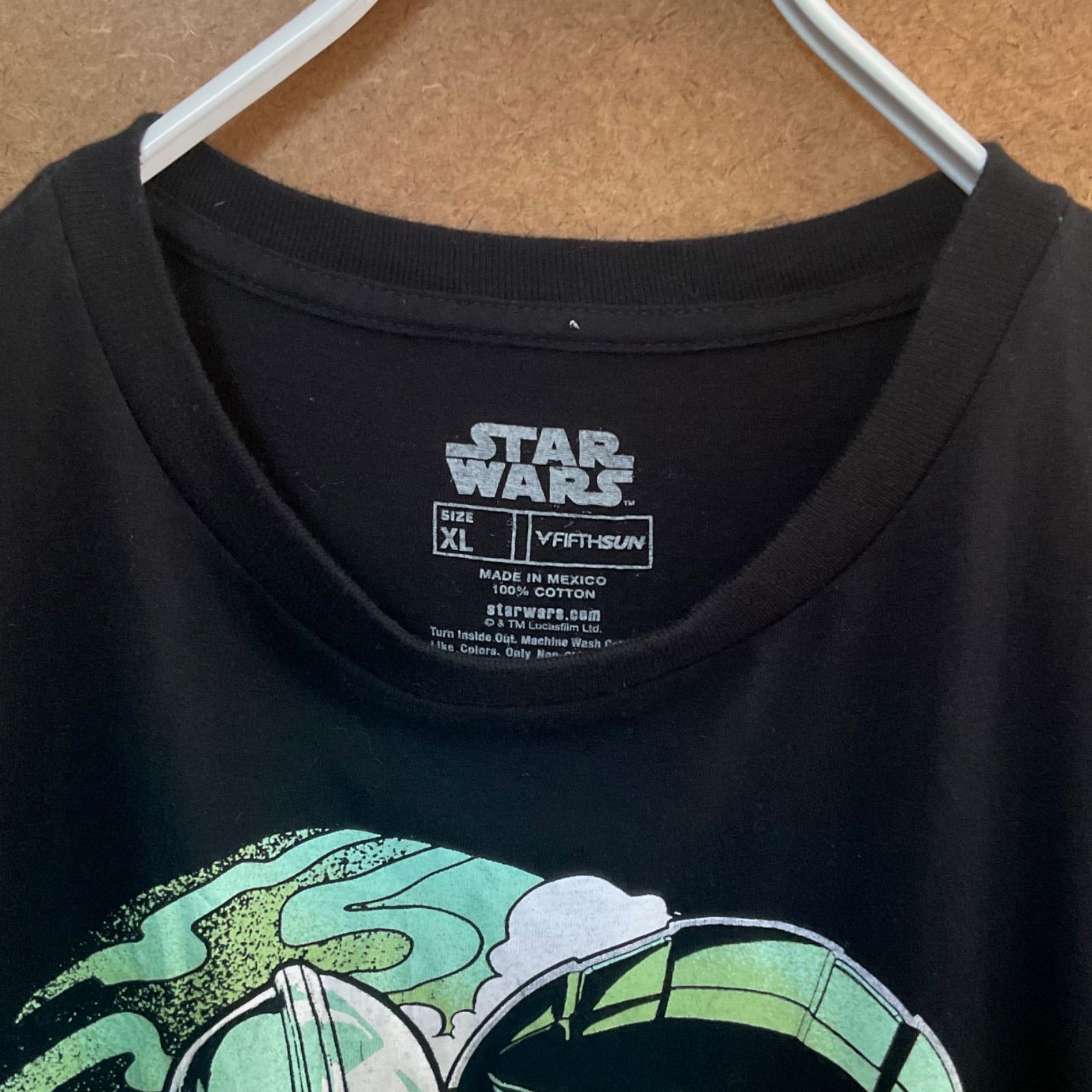 USA輸入古着 スター・ウォーズ マンダロリアンThe Mandalorian ボバフェット ベビーヨーダ　半袖Tシャツ 黒XL