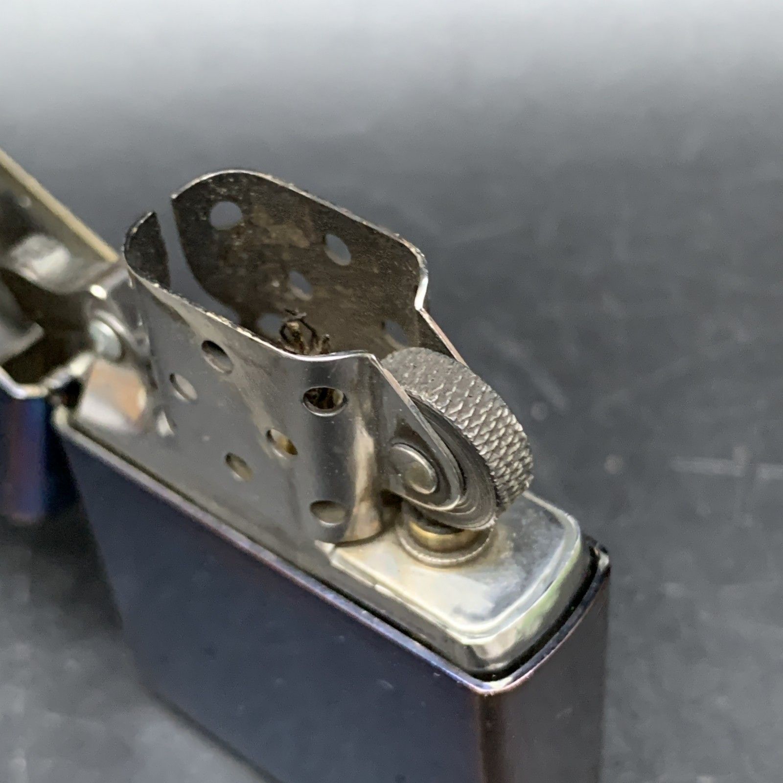生活家電 M376 zippo ジッポ ARMOR アーマー H02 ブルー 火花OK ジッポー