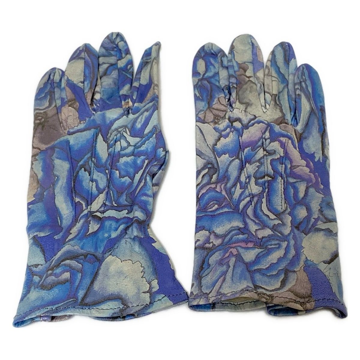 珍品 SWASH スウォッシュ 手袋 レディース - ライトブルー×ライトパープル×ライトグレー 花柄 レザー 人気アイテムお得に購入！