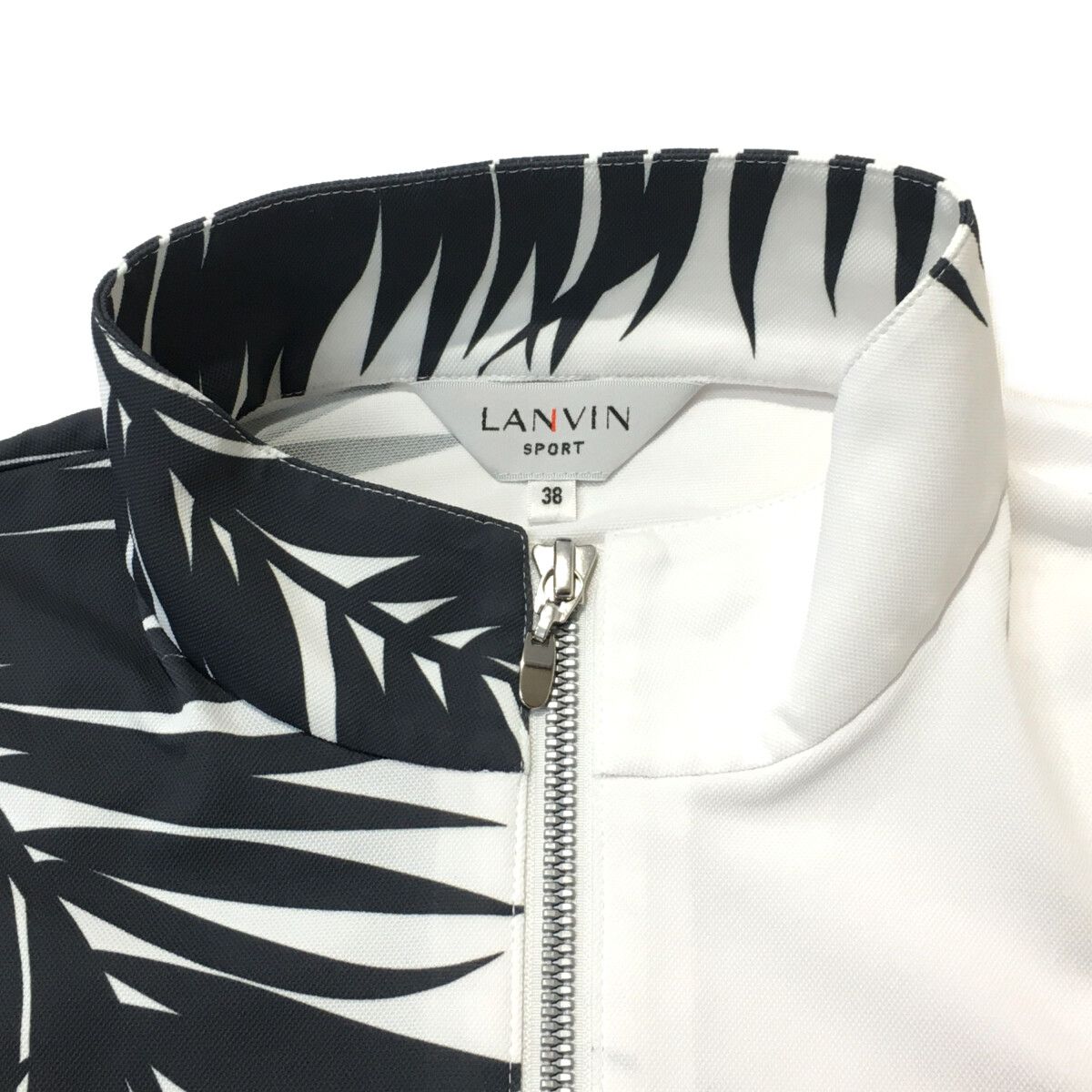 LANVIN SPORT ランバンスポール ハーフジップシャツ ホワイト 38 中古 レディース ランバンスポール LANVIN SPORT 半袖シャツ 38