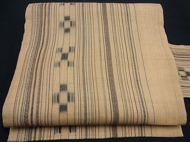 平和屋本店□希少 夏物 芭蕉布 手積み芭蕉糸100％ 九寸名古屋帯 逸品  