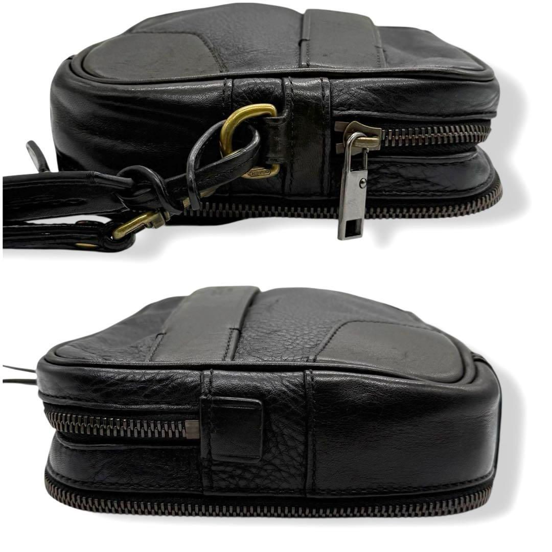 初回特典付き！ コーチ メンズ クラッチバッグ セカンドバッグ レザー ブラック 4177