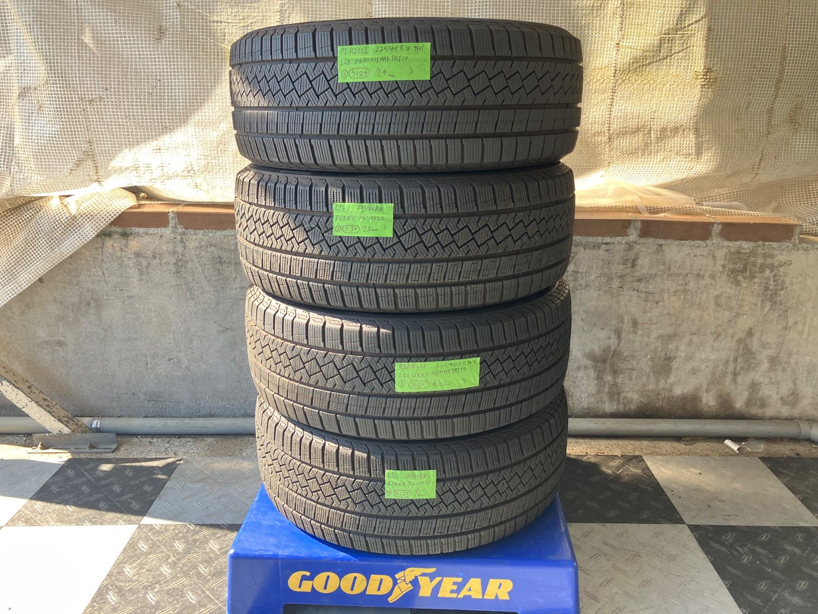 み 225|45R18 20 PIRELLI ICE ZERO ASIMMETRICO ピレリ アイスゼロアシンメトリコ タイヤ4本
