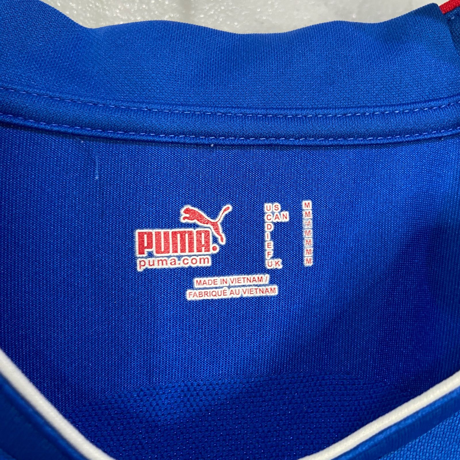 PUMA プーマ イタリア 代表 サッカー ユニフォーム ゲームシャツ M 古着 プーマ PUMA イタリア代表 ストライプ柄 サッカー