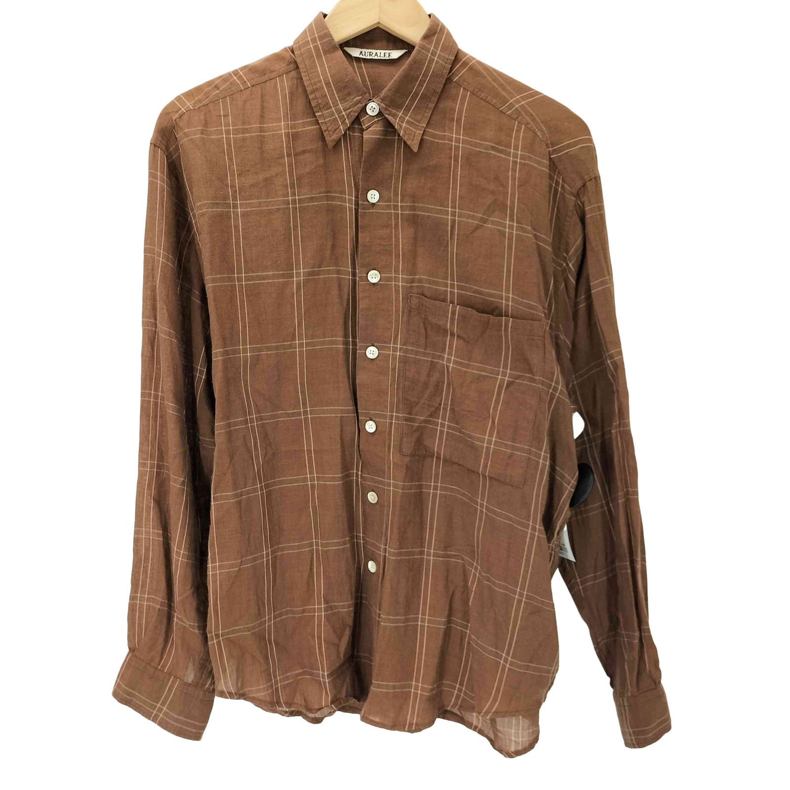 オーラリー AURALEE 18SS SUPER LIGHT CHECK BIG SHIRTS