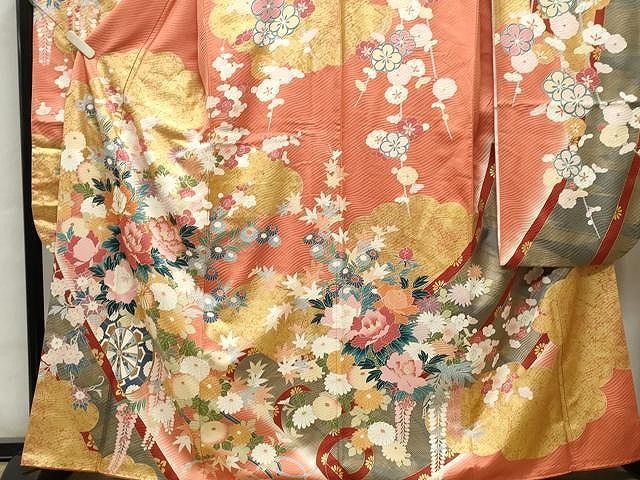 平和屋着物□豪華振袖 駒刺繍 花蝶文 金銀彩 正絹 逸品