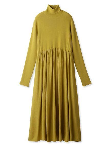 Size 0_Color イエロー ミラオーウェン タートルギャザーロングニットワンピ 09WNO235093 レディース YEL