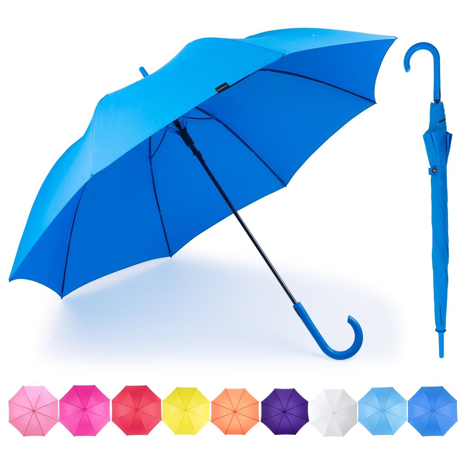 【色:オレンジ】BP SUNNY レディース 長傘 大きい 8本骨 日傘兼用雨傘