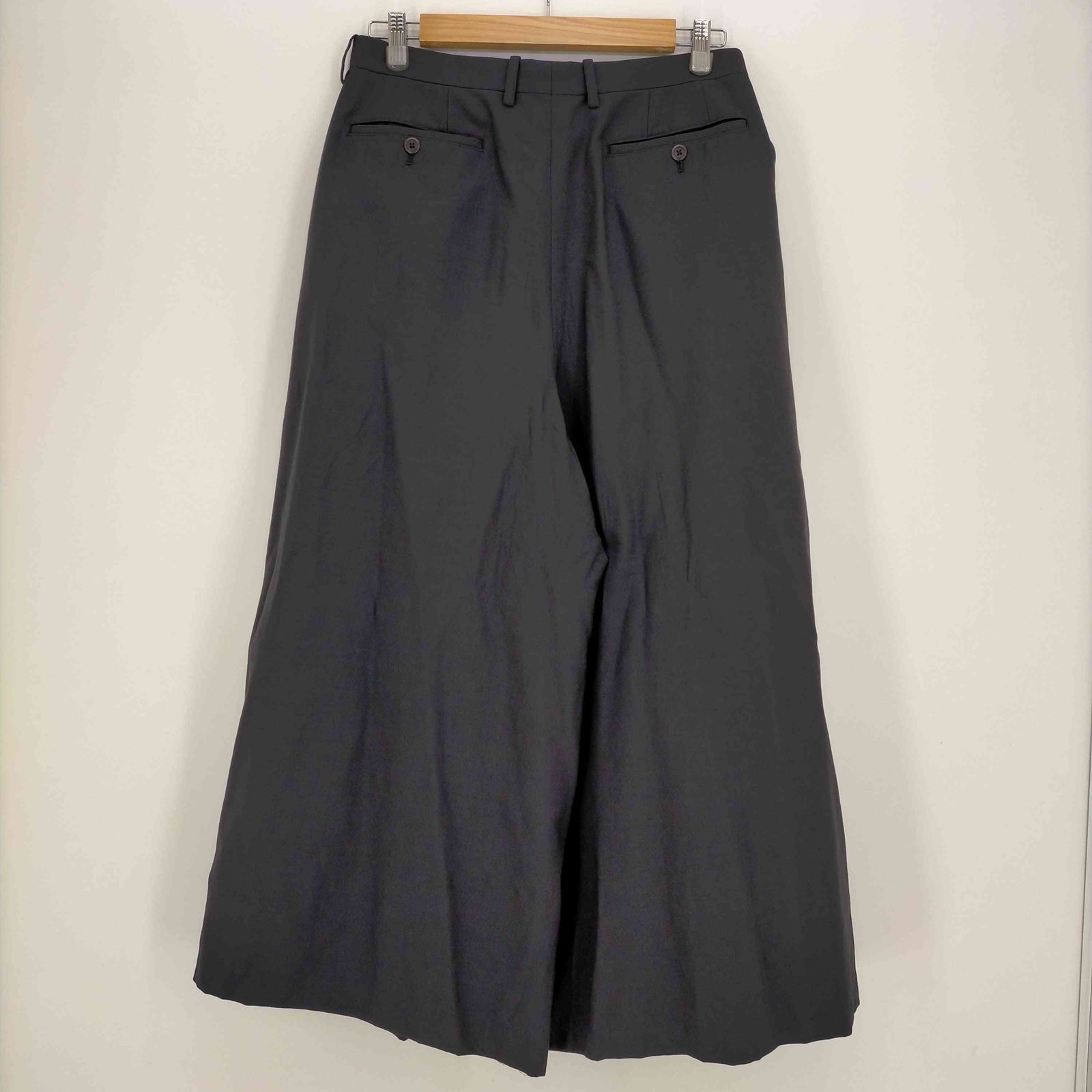 LAD CROPPED MUSICIAN WIDE WOOL 2TUCK GABARDINE SLACKS - 「Area
