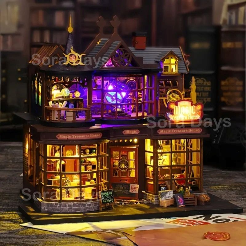 置物 オブジェ 建物模型キット ドールハウス ヴィンテージ風 かわいい