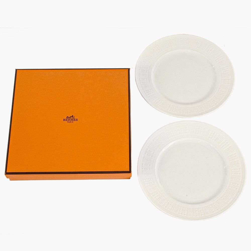 エルメス HERMES エーゲ プレート　磁器 1枚 エルメス HERMES エーゲ プレート 2枚セット 皿 磁器 ホワイト