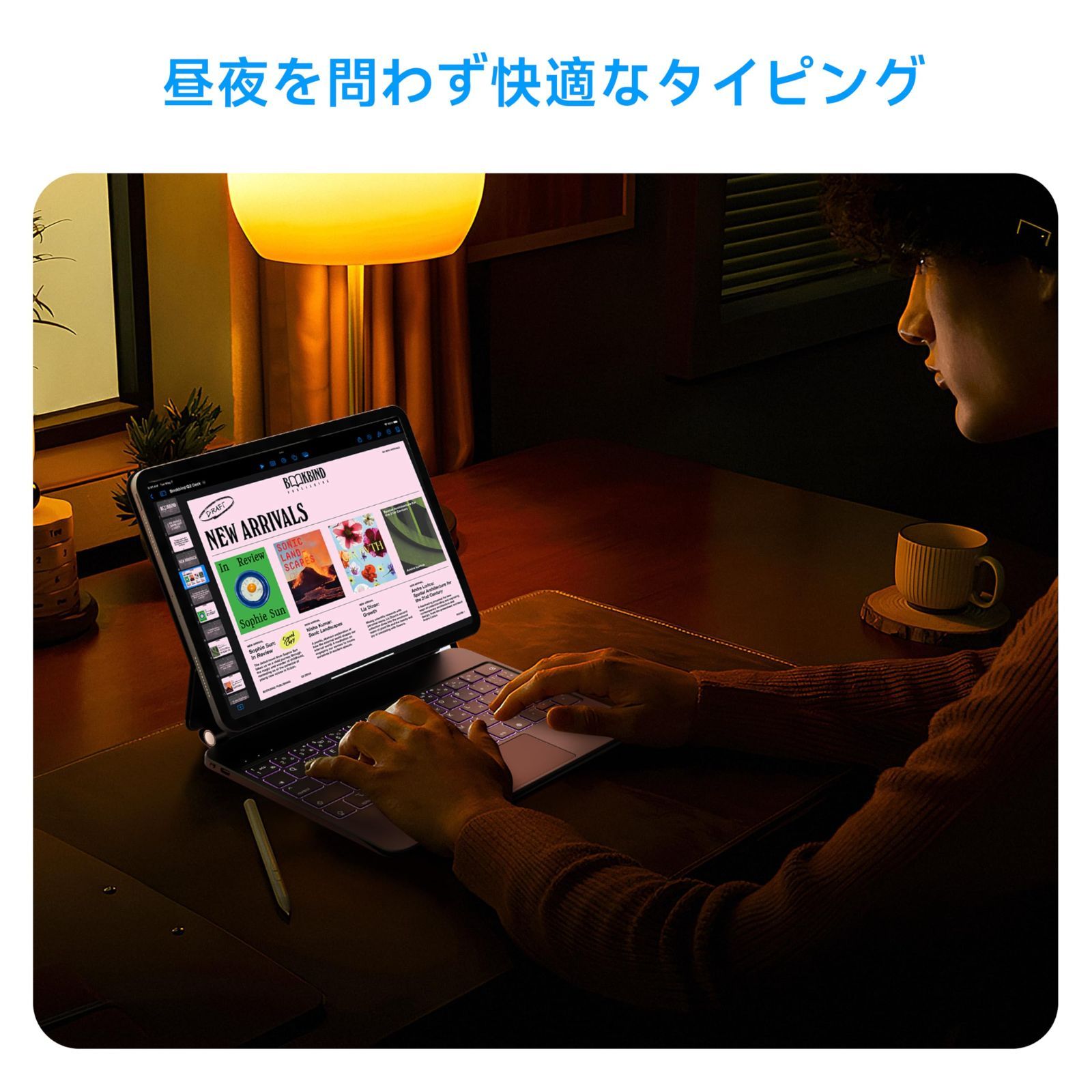 10世代用マジックマグネティックスタンドキーボード マルチタッチトラックパッド フローティングデザイン のバックライト 日本語配列 Bluetooth キーボード IPad ケース 10世代 HOUためにiPad