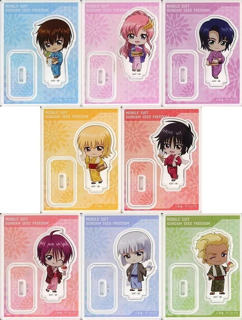 キーホルダー 全8種セット 機動戦士ガンダムSEED DOM× 楽湯 RAKU SPA トレーディングアクリルスタンド ミニキャラver.