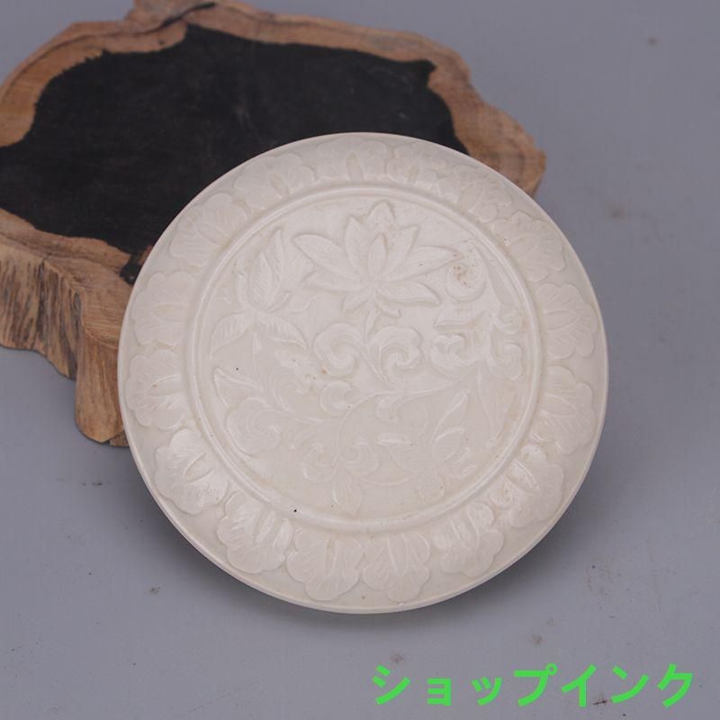 宋定窯刻花白釉香粉盒  印泥盒  書道具 文房具 工芸品 美術品 置物 宋定窯刻花白釉香粉盒 印泥盒 書道具 文房具 工芸品 美術品 置物