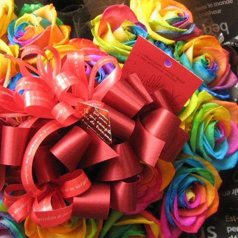 レインボーローズ フラワーギフト ハート レインボーローズ ハート サプライズなフラワーギフト レインボーローズ
