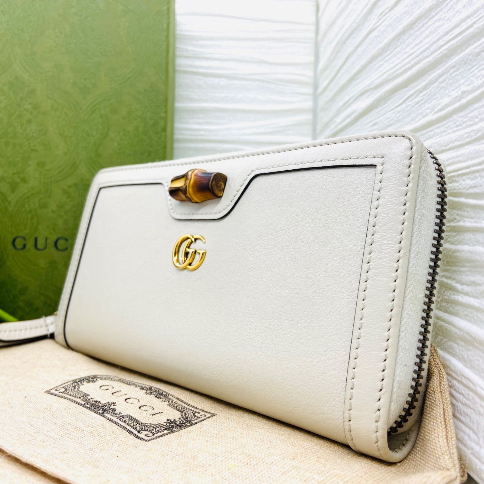 未使用に近い✨GUCCI グッチ ダイアナ バンブー ジッピーウォレット 長