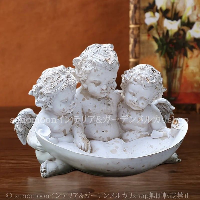 アンティーク 置物 小物 オブジェ 天使 ヴィンテージ調 ヨーロッパ風 おしゃれ かわいい