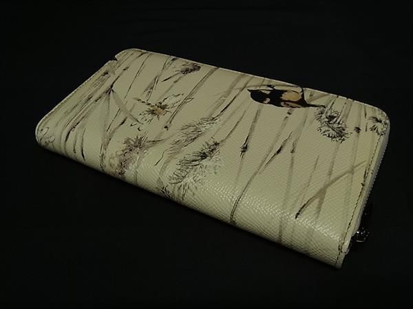 ♥ DOLCE＆GABBANA ドルチェ-ガッバーナ レザー 鳥 バード ラウンドファスナー 長財布 ウォレット アイボリー系 FR4259