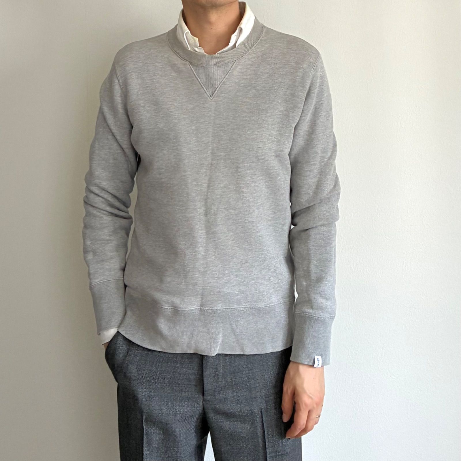 LOOPWHEELER / BEAMS PLUS別注 両Vガゼット 吊り裏毛 クルー