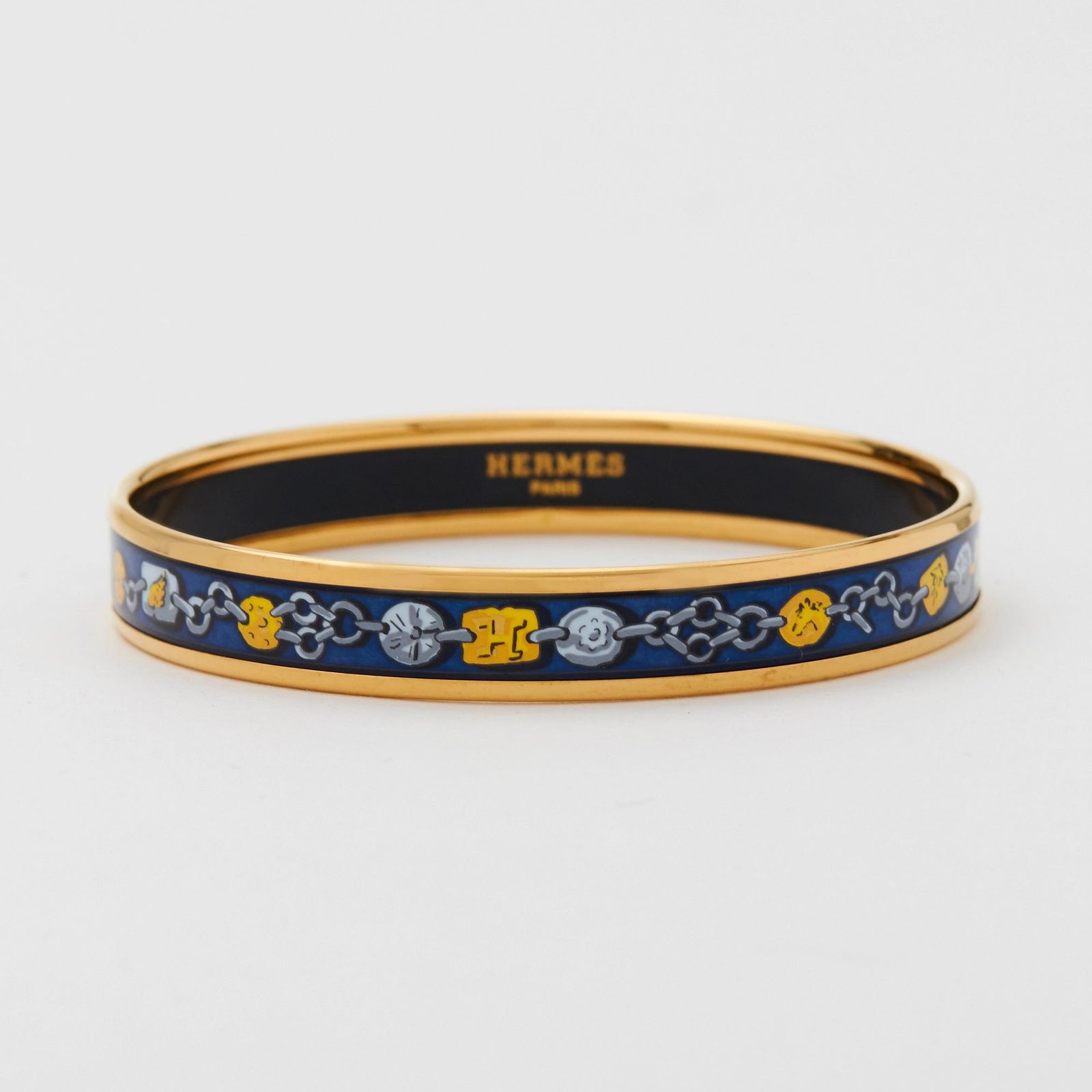 HERMES/エルメス】エマイユ 七宝焼き バングル ゴールド×ブルー