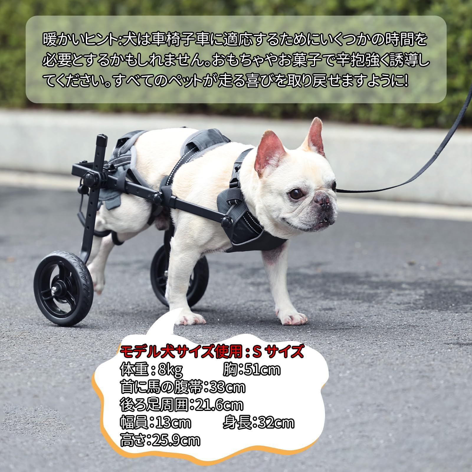 Amazon.co.jp: 犬用車椅子 犬の歩行器 犬用2輪歩行器 後肢