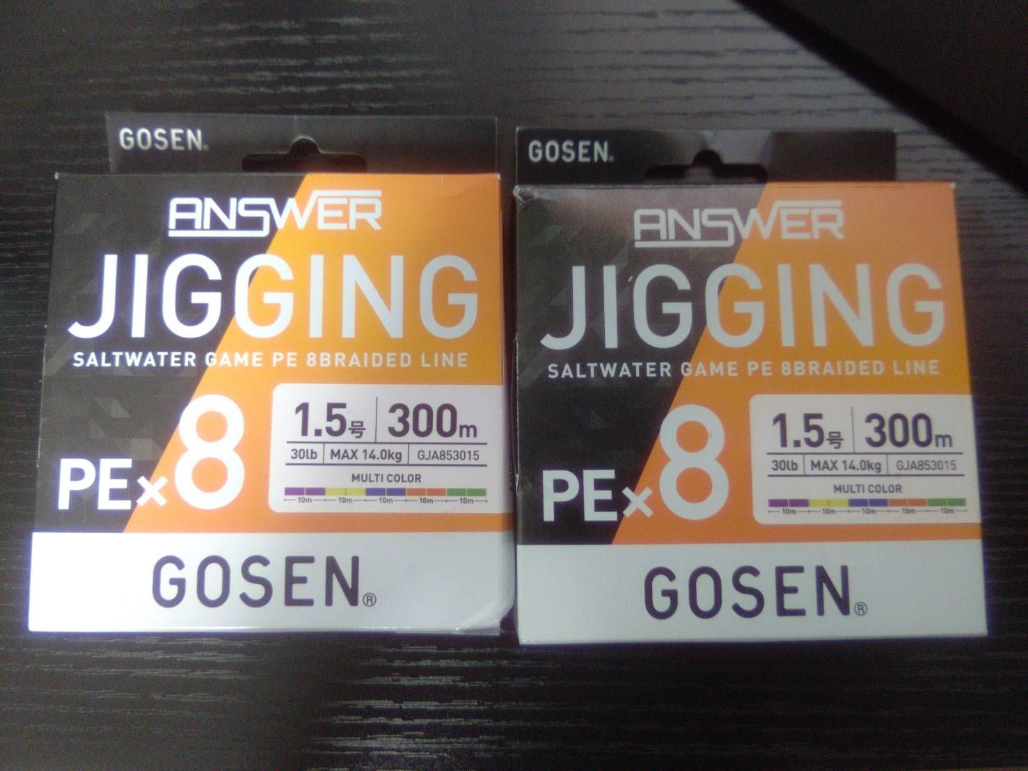 GOSEN 2個セット ANSWER JIGGING PE×8 300m 1.5号 30lb マルチ GJA853015