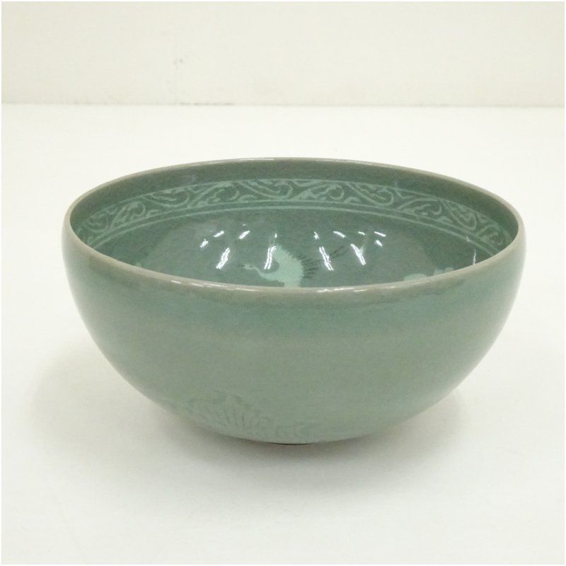 工芸品 茶碗 青磁 吹寄 中村与平 茶道具 新品