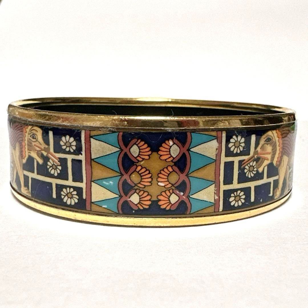 HERMES エルメス ブレスレット バングル エマイユPM ライオン　美品 HERMES エルメス エマイユGM ブレスレット バングル ライオン ゴールド