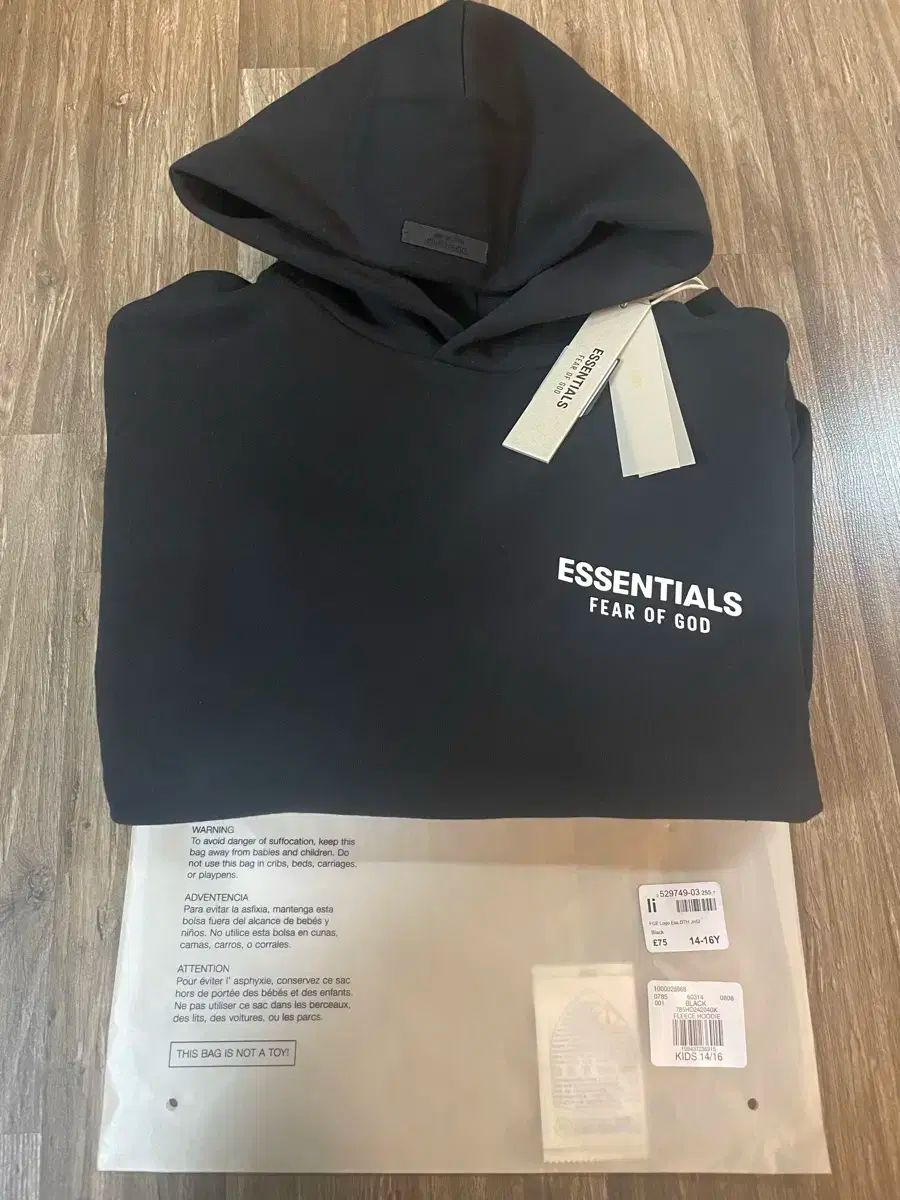 【雷市場（ポンジャン）商品韓国直送】 FEAR OF GOD(フィアオブゴッド) キッズ フーディー パーカー (バックロゴ) 新品 14 ／ 16