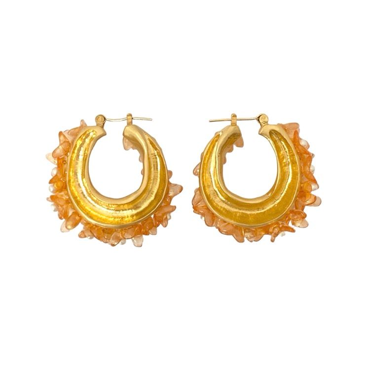 Mame Kurogouchi マメクロゴウチ Osmanthus Motif Earrings 金木犀