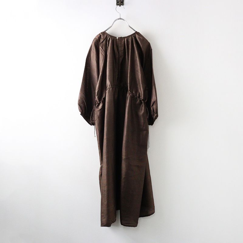 未使用 定価3.6万 ブノン BUNON バックボタンドレス M/ブラウン