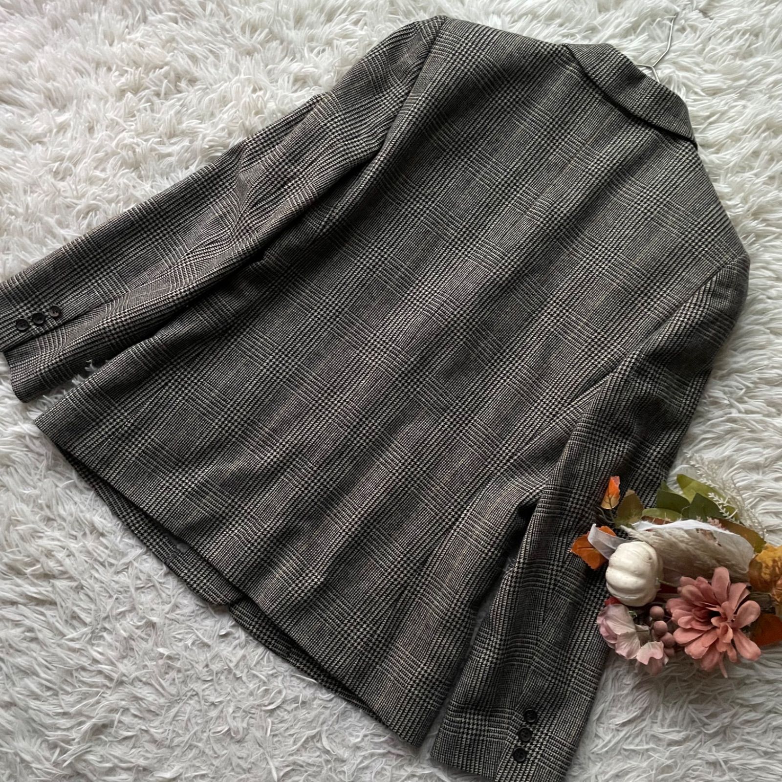 マドモアゼルノンノン Mademoiselle NONNON MARLING-EVANSウールグレンチェックセットアップ パンツ ジャケット 3B WWW_MORNINGWALKER_COM