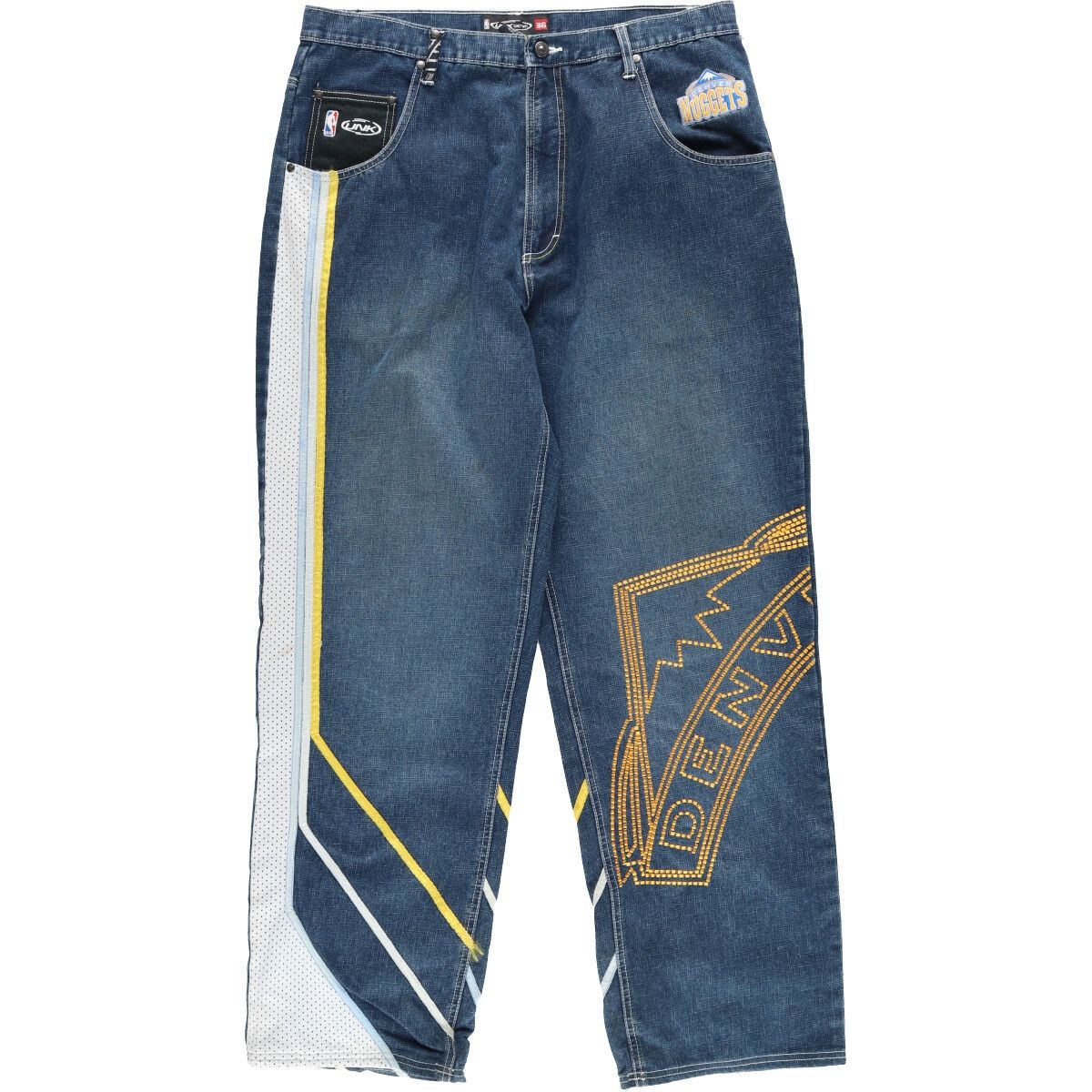 古着 UNK DENIM NBA DENVER NUGGETS デンバー ナゲッツ デニムパンツ 