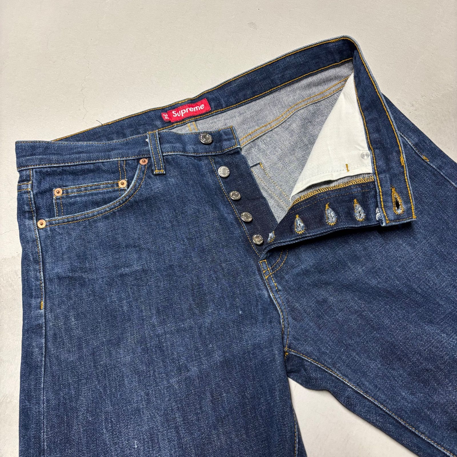 Supreme】Rigid selvedge slim jean 34