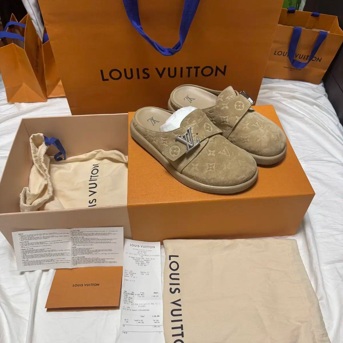 Louis Vuitton ルイヴィトン イージー ミュール モノグラム ベージュ 8 サイズ