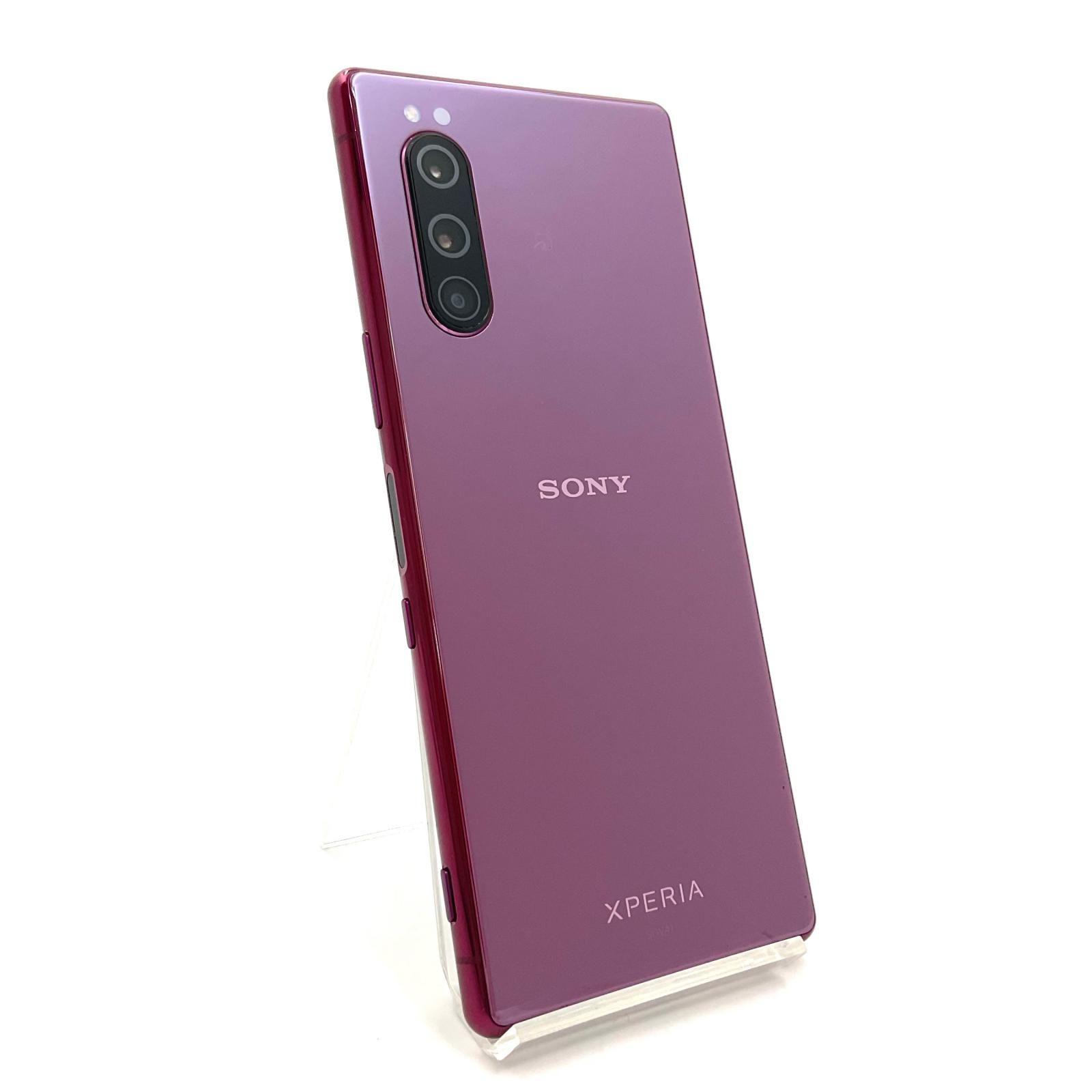 【全額返金保証】【最速発送】Sony Xperia 5 64GB レッド au SOV41 白ロム 美品 動作確認済