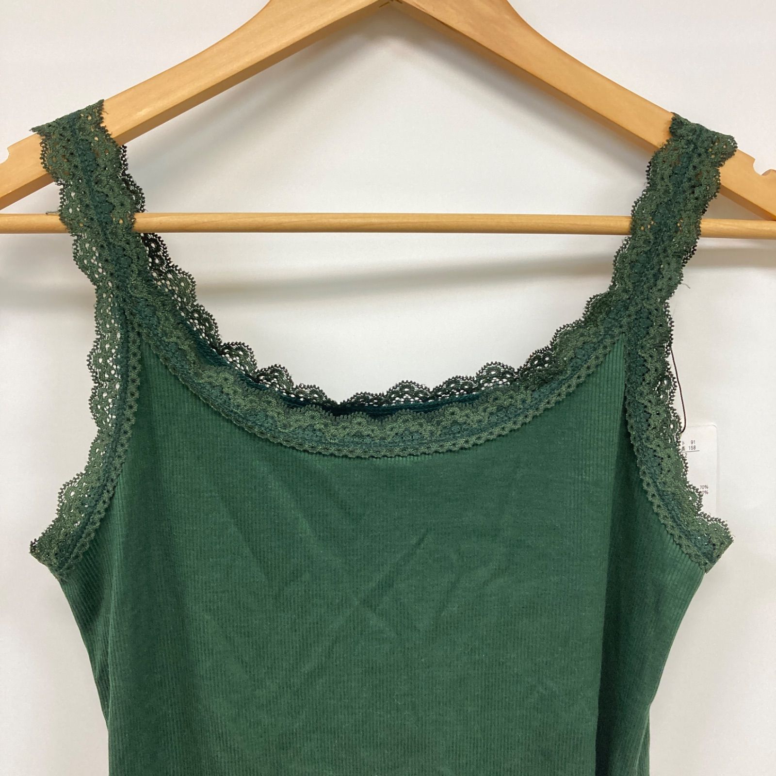  MON STYLE モンスティル トップス ノースリーブ タンクトップ キャミソール レース グリーン レディース CT 1995 キャミソール トップス