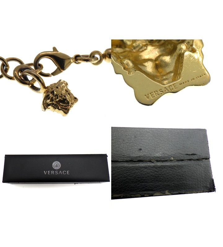 ヴェルサーチ VERSACE メデューサ チャーム 3連チェーン グレカ