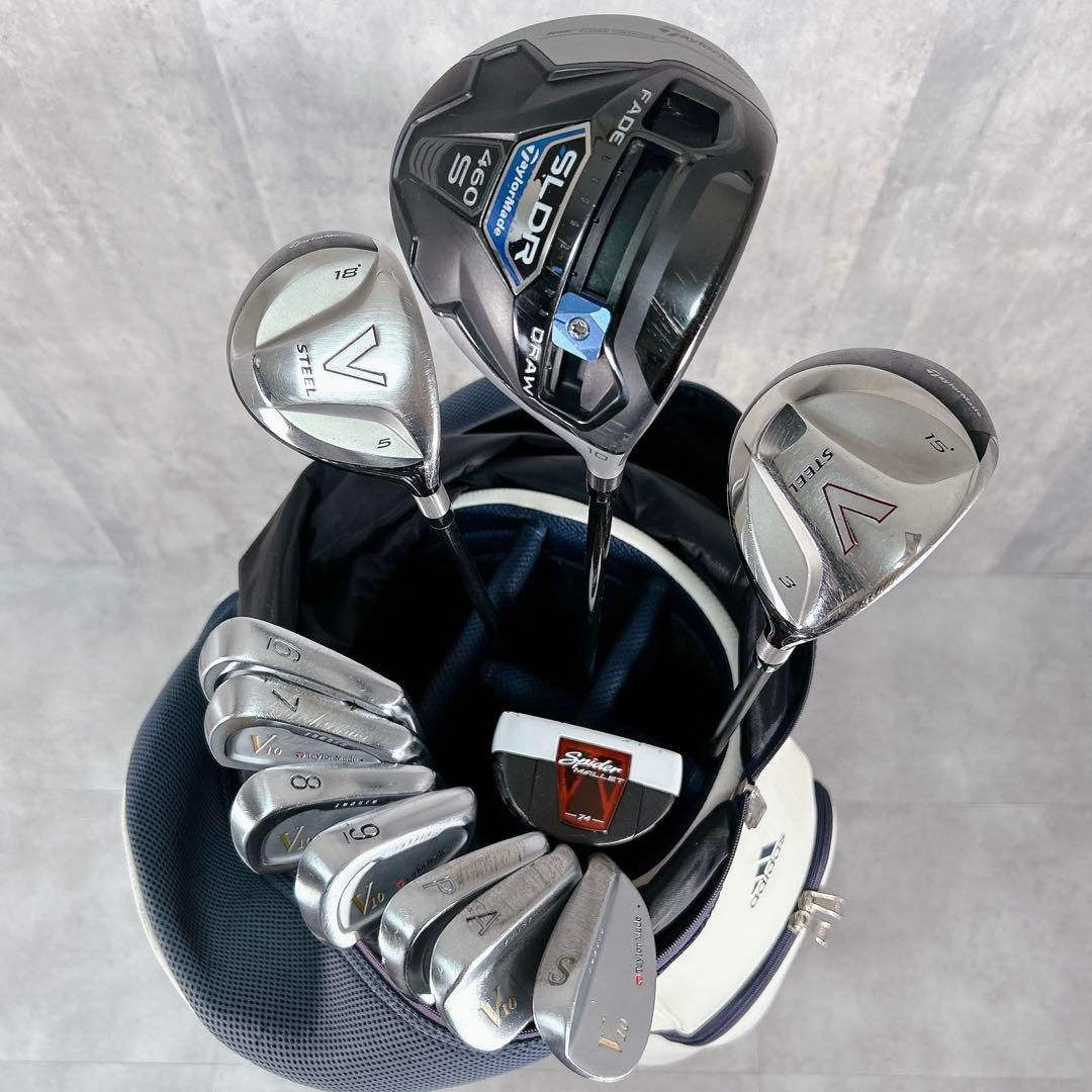 X807 テーラーメイド アディダス メンズ ゴルフ クラブ セット 12点 白 X807 テーラーメイド アディダス メンズ ゴルフ クラブ セット 12点 白