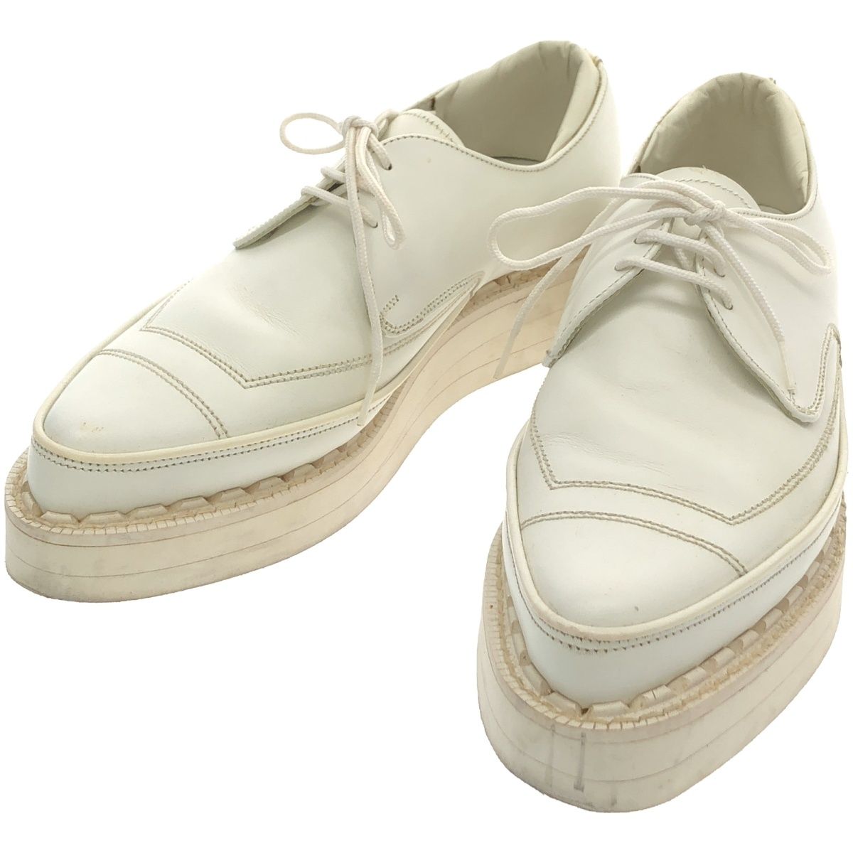 DRESSEDUNDRESSED×George Cox ドレスドアンドレスド×ジョージコックス 14SS LACED CREEPER IN WHITE LEATHER レースアップシューズ  ホワイト 6
