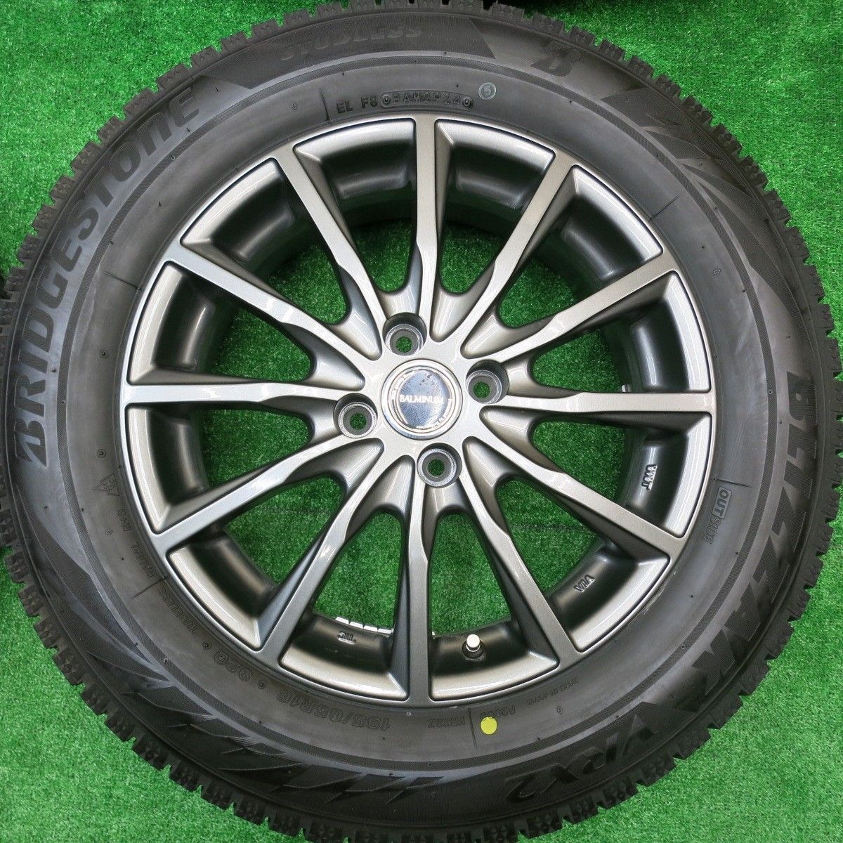 バリ溝 24年 キレイ 9.5分 スタッドレス 195 65R16 ブリヂストン ブリザック VRX2 BALMINUM バルミナ 16インチ PCD100 4H 5100902HAス FFCRYSTALESIA_COM