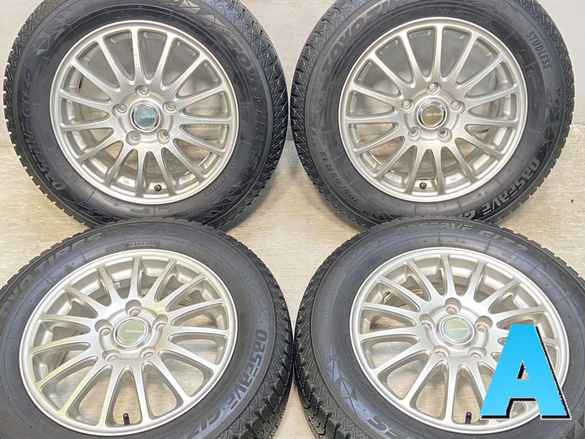 195/65R15  nトーヨータイヤ オブザーブ GIZ2 n　 ECOFORME n15x6.0 53 114.3-5穴 n中古タイヤ スタッドレスタイヤ ホイールセット 4本セットn w15241021917