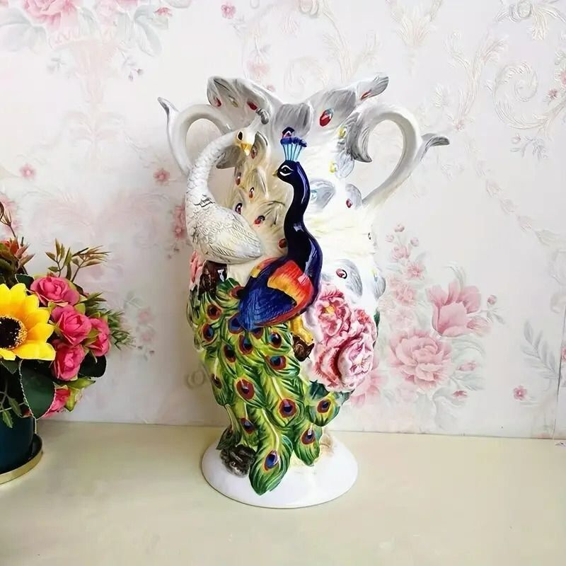 くじゃくの華やかな花瓶 【公式通販】