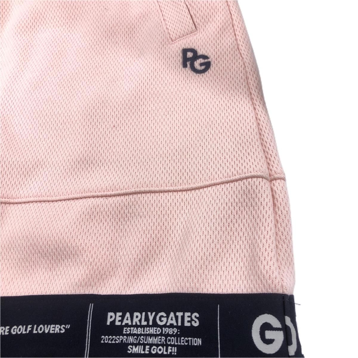 パーリーゲイツ スカート ピンク×ネイビー 織生地 ウエストゴム