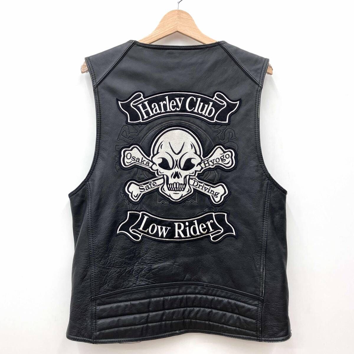 Harley-Davidson 本革 スリーブレスベスト　スカル　Sサイズ ハーレースカルベスト Harley-Davidson 本革 スリーブレスベスト